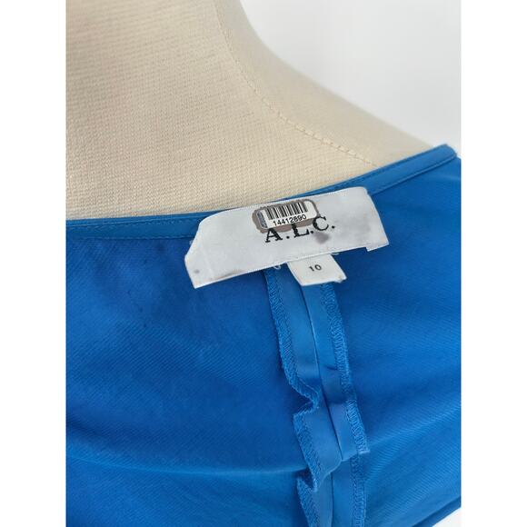 A.L.C Blue Blakely Satin Midi Dress – Size 10 – Good Condition - Picture 10 of 10